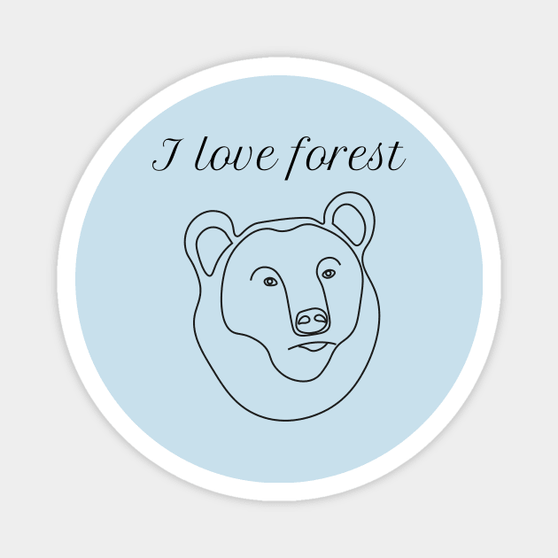 Bear face Magnet by LORAMerch